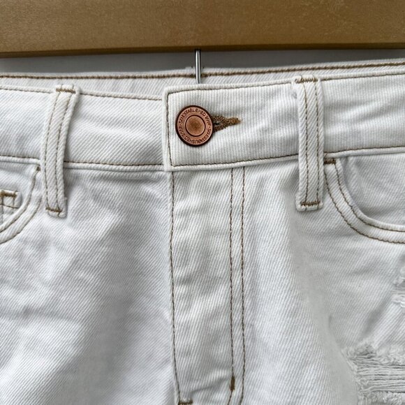 SO Super High-Rise Cut Off Short Distressed Embroider Rainbow Pocket White 7/28W - Picture 3 of 13